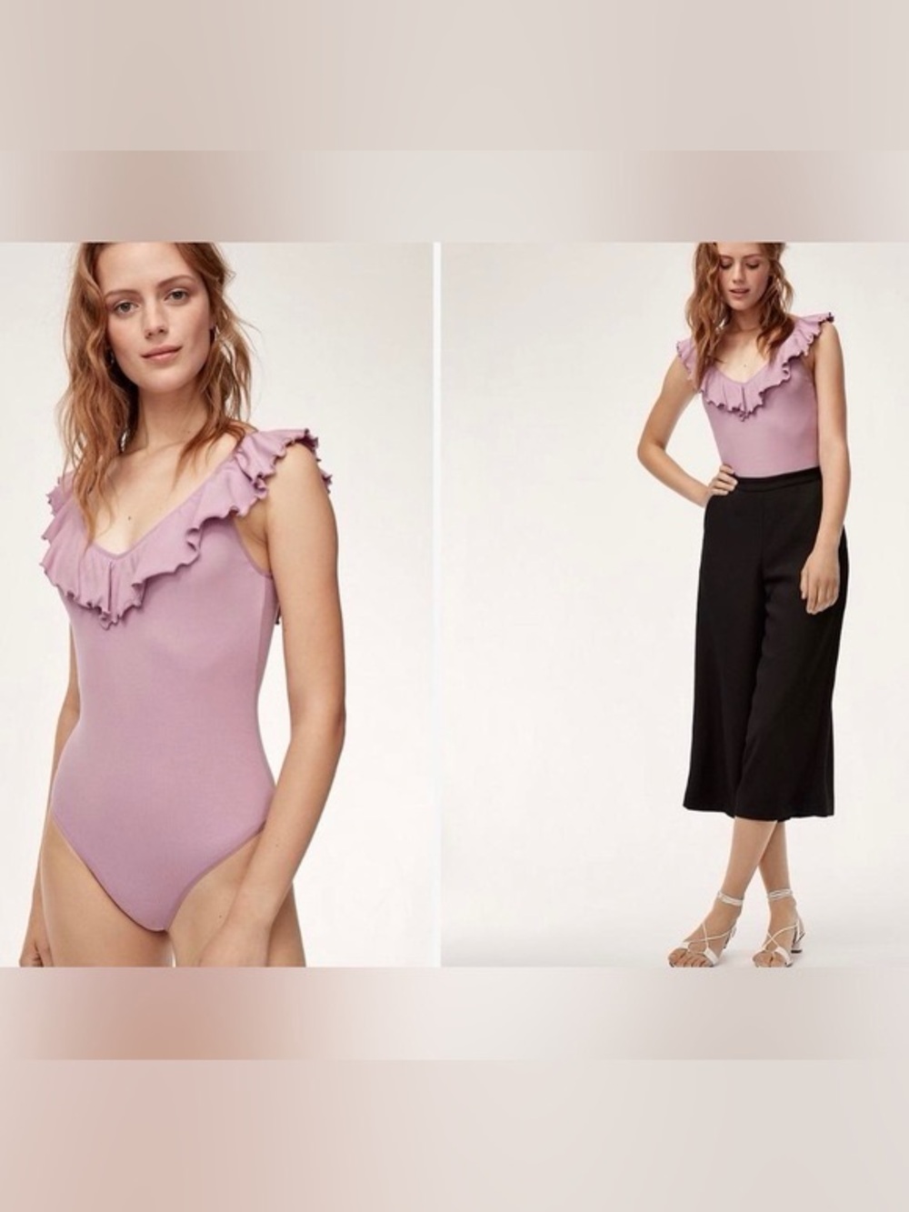 Wilfred by Aritzia Danette Bodysuit, Lavender, Small